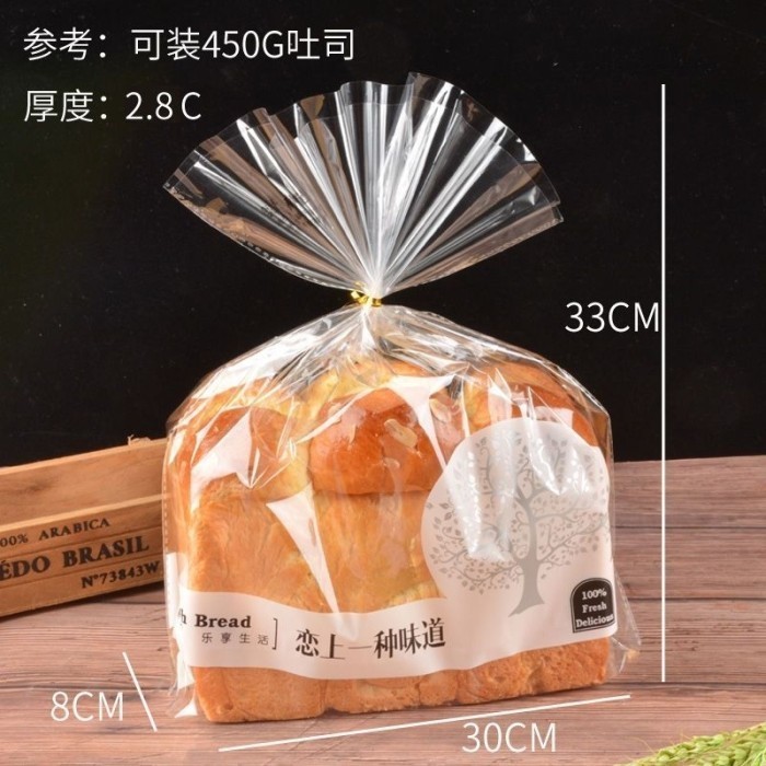 100pcs plastik roti tawar plastik rotar kantong kasan roti kue cake - toast koran, rotar biasa