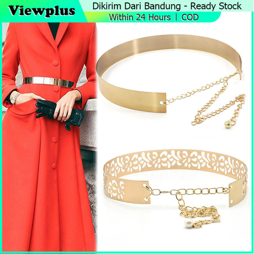 Ikat Rantai Pinggang Logam Belt Rantai Wanita Dress Aksesoris Fashion Gesper Sabuk Rantai Wanita Bel