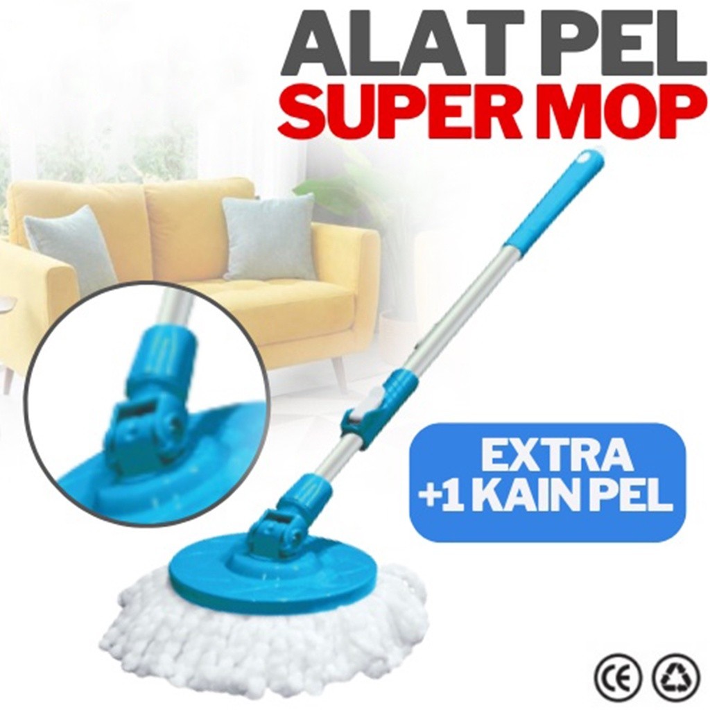 REFILL TONGKAT HANDLE + KAIN SPIN MOP/ TONGKAT DAN KAIN PEL CADANGAN/ HANDLE + REFILL SPIN MOP