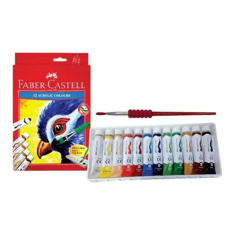 

(HASANS HOME)Faber-Castell Acrylic Colours 12 Warna 12Ml / Cat Akrilik Isi 12 Warna / Fc, Acrylic Colors Set 12-572312
