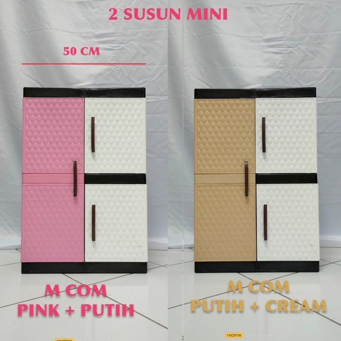 Galaxy Lemari Plastik Mini Susun 2 Kombinasi - Putih & Ungu