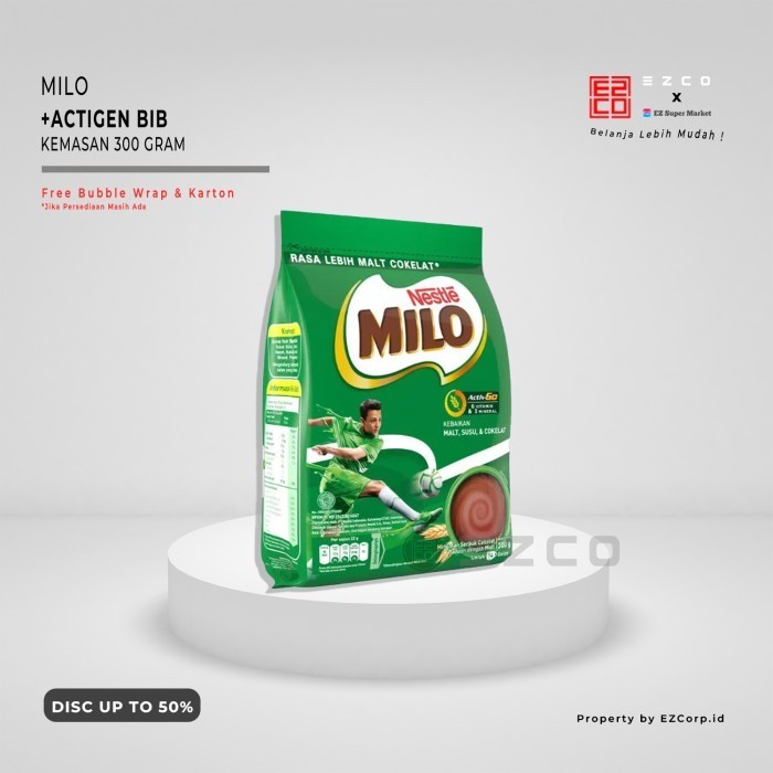 

MILO +ACTIGEN BIB KEMASAN 300 GRAM