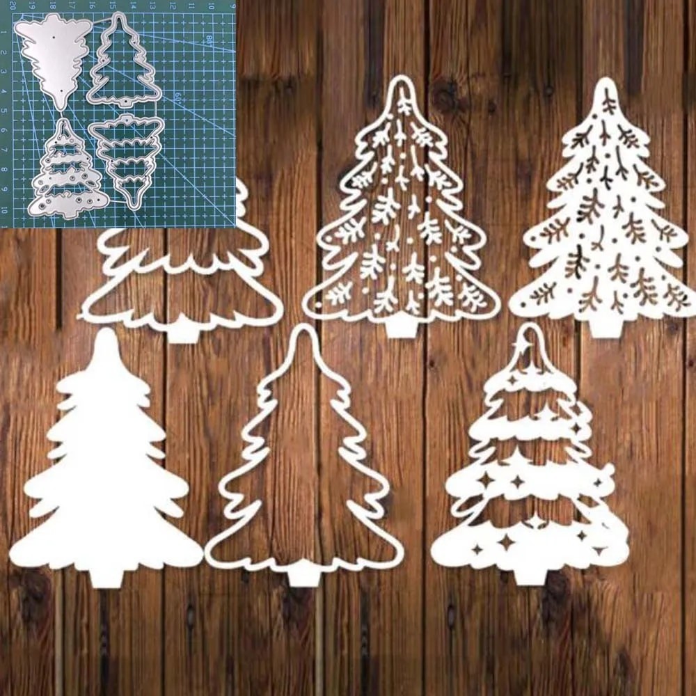 

Christmas Trees Metal Cutting Dies Stencil Scrapbooking Diy Album Paper Card Embossing Decor Craft Knife Mould