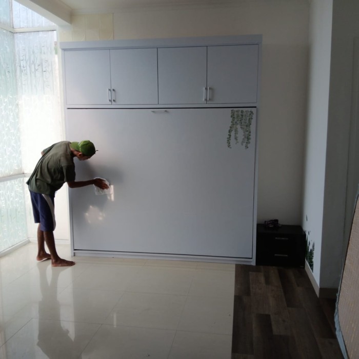 tempat tidur dipan lipat 180 x 200 dan custom lemari samping