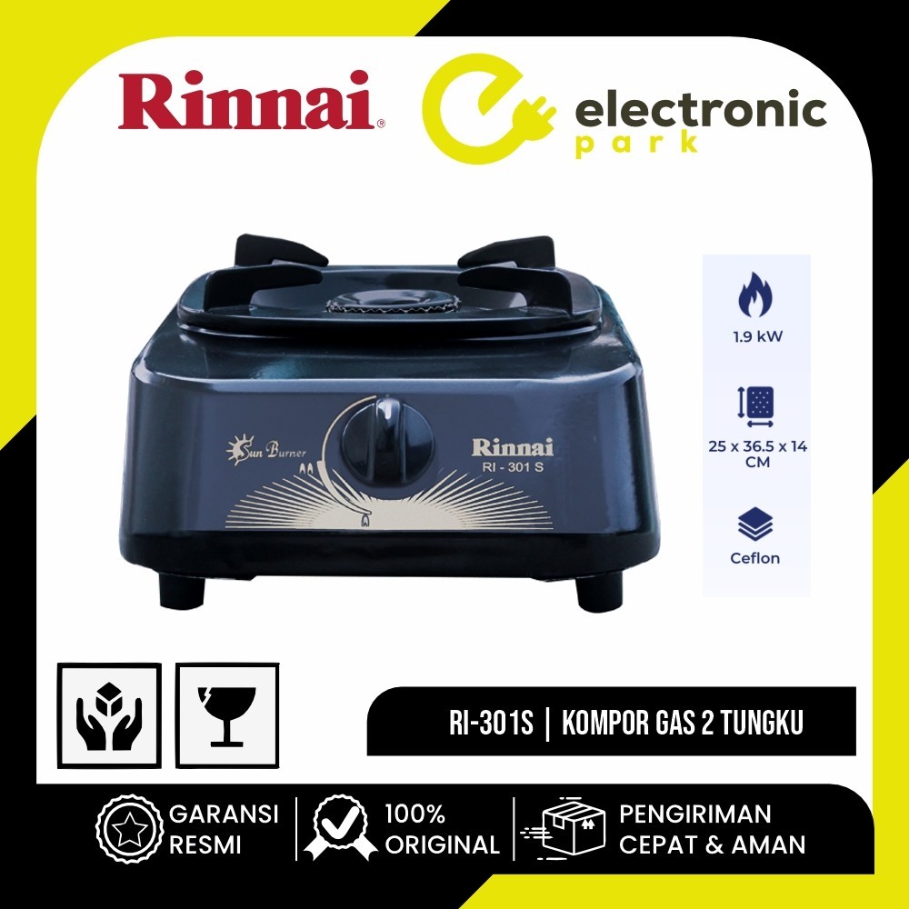 RINNAI RI-301S / RI301S / RI 301 S / RI301 / 301S KOMPOR GAS 1 TUNGKU - GARANSI RESMI