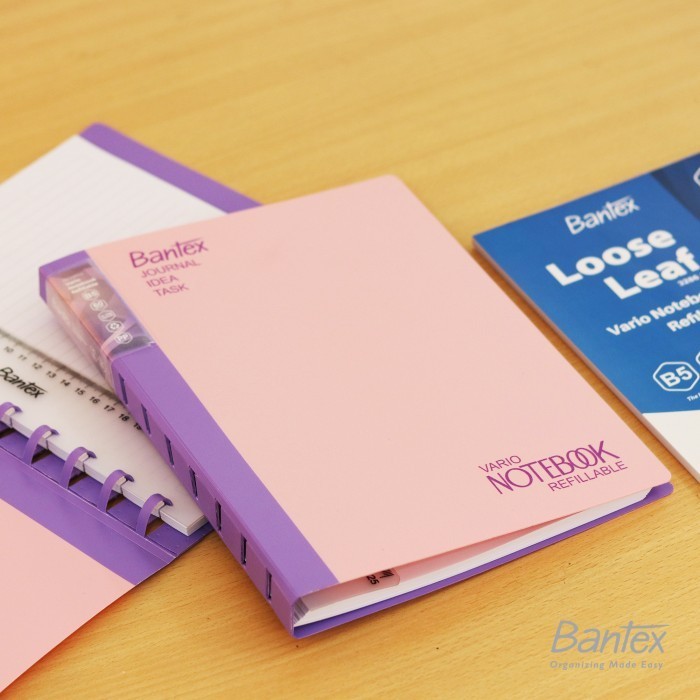 

Bantex Vario Notebook B5 Refillable - 3286 - Pink & Clear