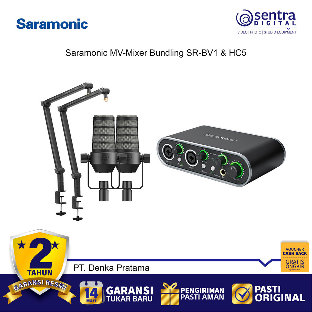 Saramonic Podcast Setup Paket 2 Orang SR-BV1 Mic