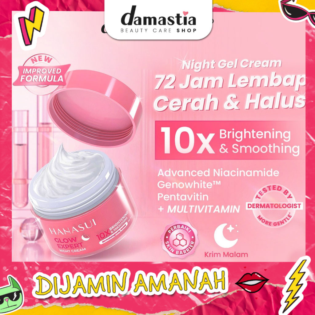 Hanasui Glow Expert Flawless 10 Night Cream Krim Malam