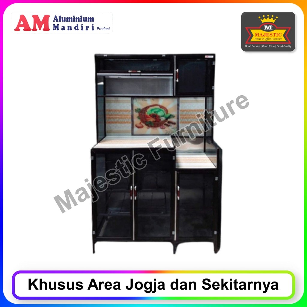 Rak Piring Alumunium Mandiri MJ 100 Coklat Bumbu (Jogja)