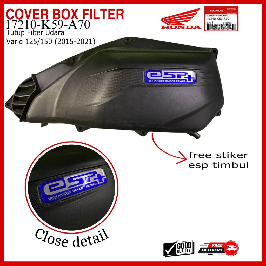 Tutup filter vario k59 emblem esp timbul cover box filter vario k59 emblem esp timbul bok filter sar