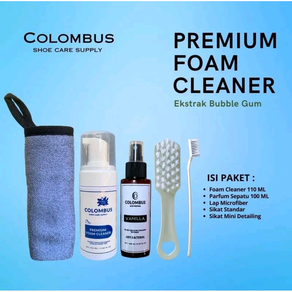 Terlaris No. 1 | PAKET FOAM PEMBERSIH SEPATU Shoe Cleaner BubbleGum by Colombus Pembersih Sepatu Ins