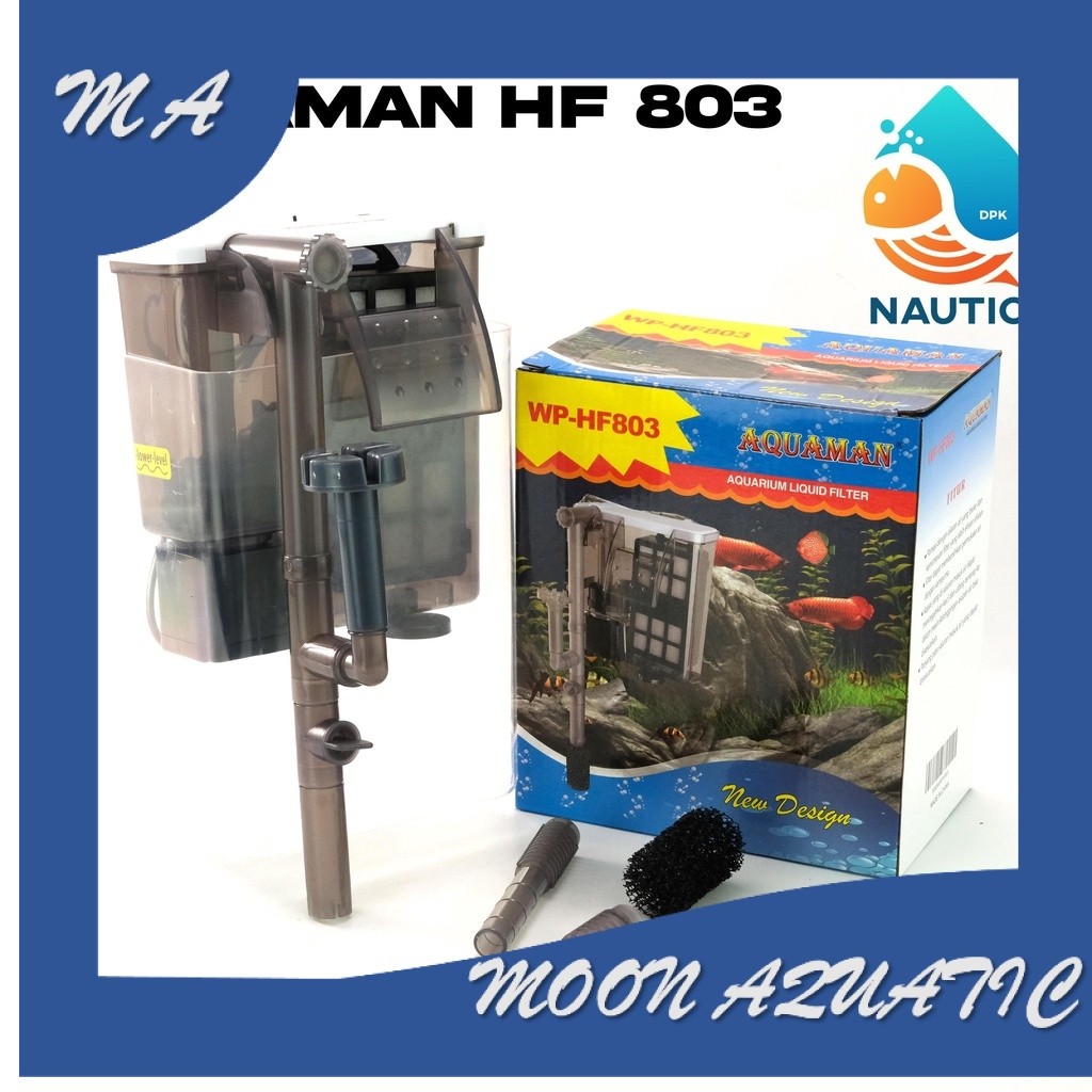 FILTER GANTUNG AQUARIUM HANGING FILTER SLIM AQUAMAN WP HF 803 HF803 filter hang on untuk aquarium 40