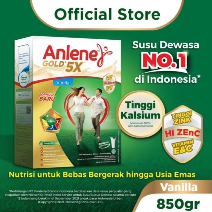 

[BIG SALE] ANLENE GOLD 5X VANILA COKLAT ORIGINAL 885 GRAM/885GR/PLUS/900GR/PLAIN - VANILA