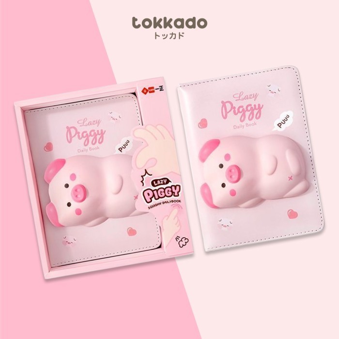 

THOS TOKKADO Fuwa Squishy Daily Notebook Agenda Buku Catatan Anak Lucu - Piggy