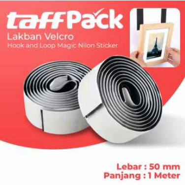 

Taffpack Lakban Velcro Tape 20mm, 30mm, 50mm Hook and Loop Magic Nylon Sticker, Velcro Double Tape