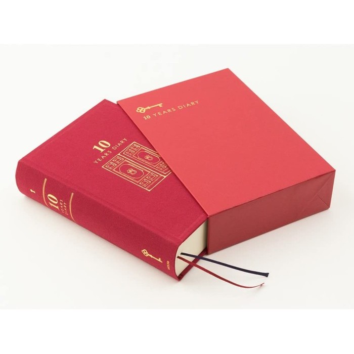 

ANDMA Midori 10 Year Door Journal Diary / Agenda / Planner Book Years - Red