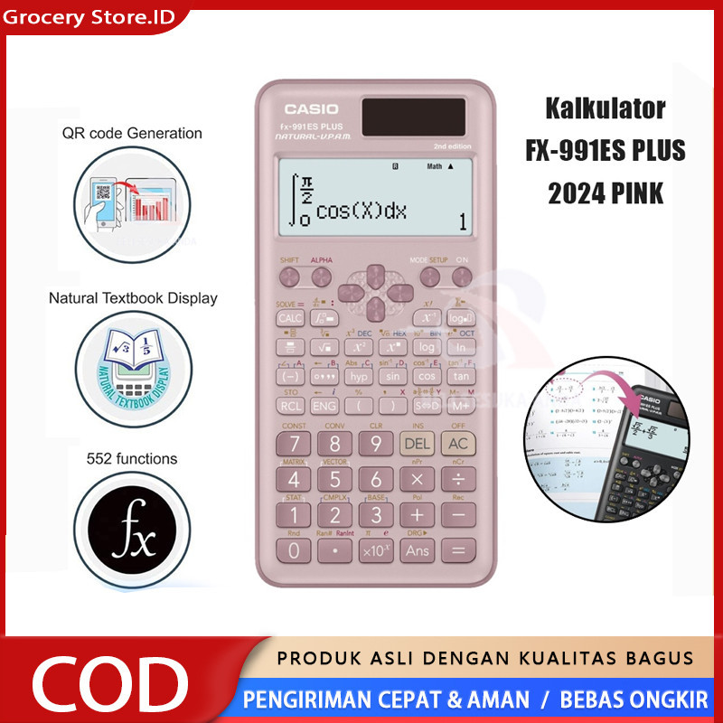 

Kalkulator Scientific Casio ilmiah FX-991ES-Plus Calculator Scientific Casio Kalkulator Casio Scientific 417 Fungsi/Dua Sumber Tenaga Baterai Dan Tenaga Matahari/40 Konstanta Rumus