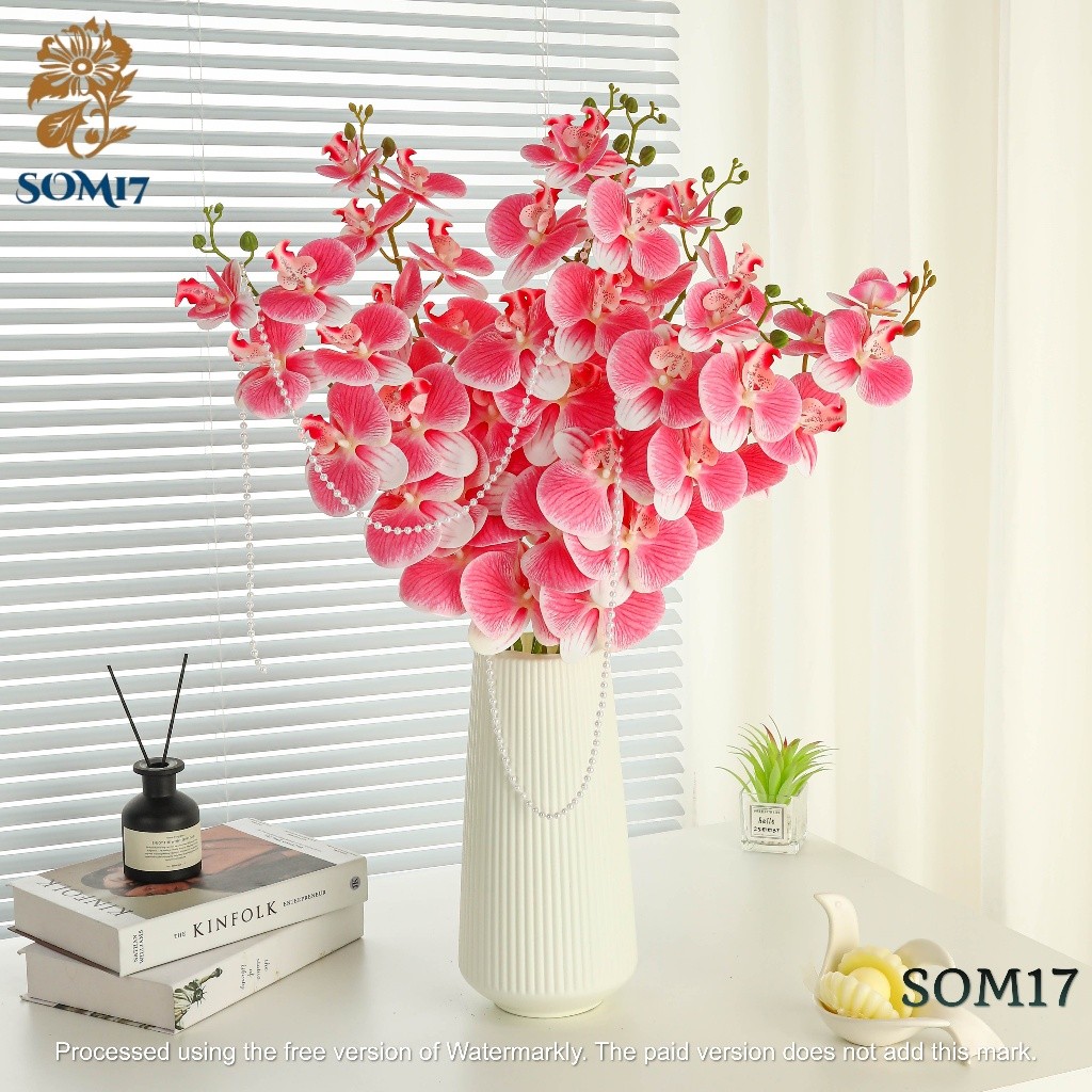 Bunga Anggrek Latex Jumbo/  Bunga Hias Anggrek 3D real touch  kuntum  hiasan dekorasi palsu plastik 