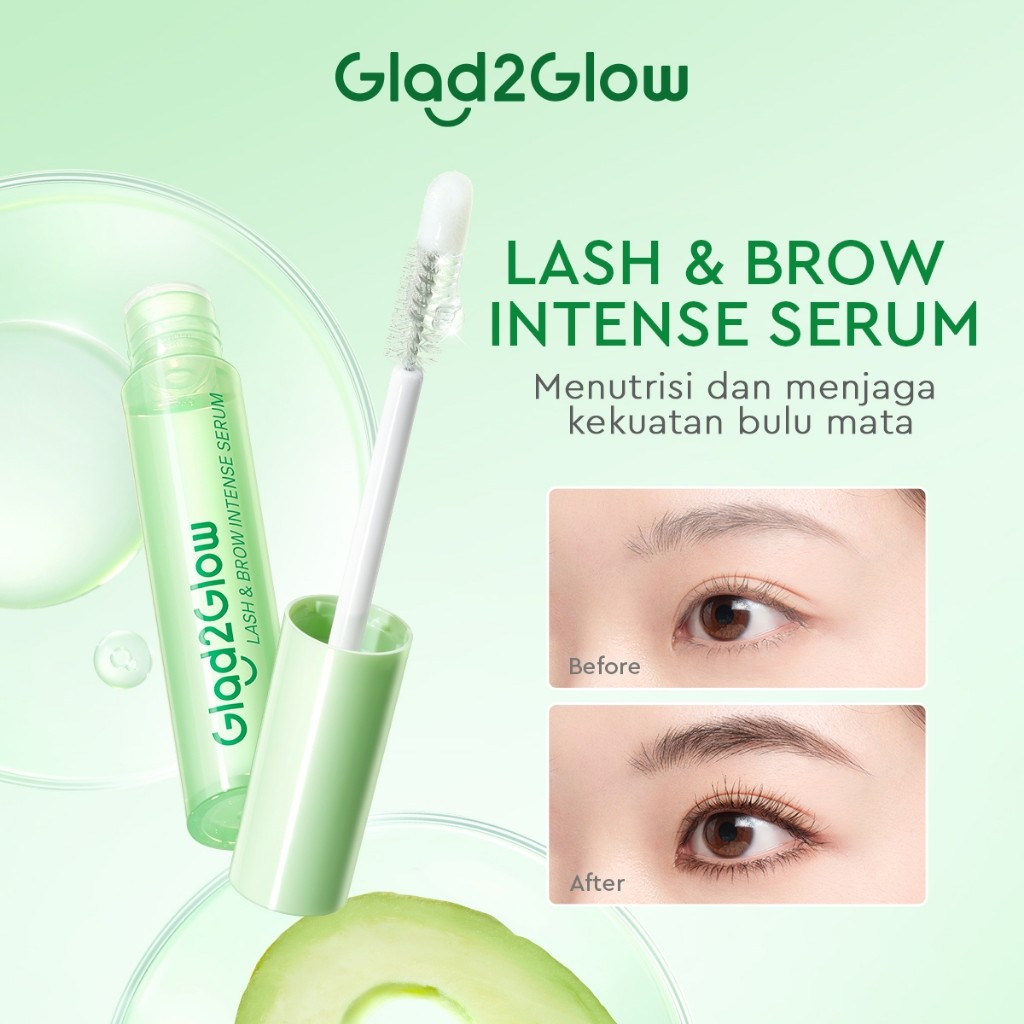 [100% ORI]Glad2Glow 2in1 Eyelash & BROW INTENSE SERUM Eyelash Extension -Serum Penumbuh Bulu Mata da