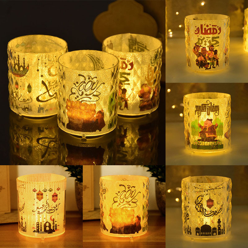 

Eid Mubarak Led Candle Lantern Ramadan Kareem Decoration for Home 2025 Islamic Muslim Festival Party Favors Eid Al-Fitr Gift