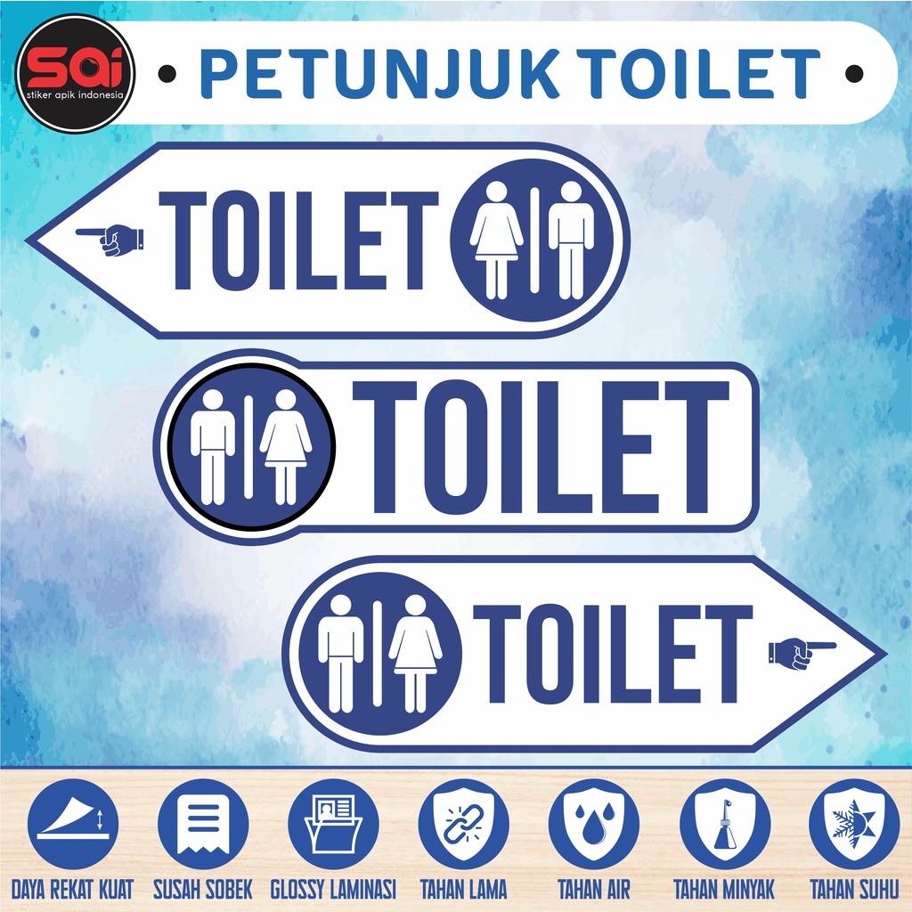 

STIKER VINYL PETUNJUK TOILET ANTI AIR LAMINASI GLOSSY