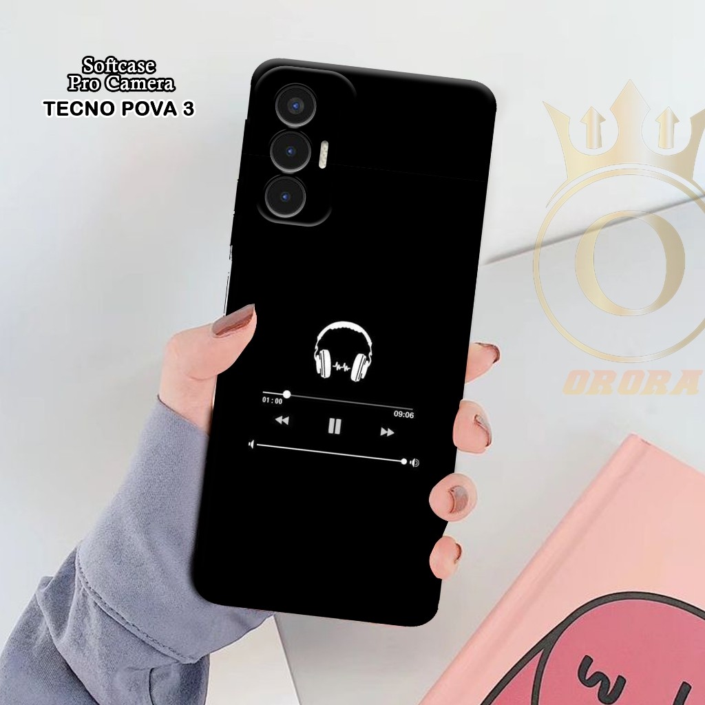 Softcase Tecno Pova 3 - ORORA  - Casing Tecno Pova 3 - Motif case MUSIK - Tecno - Softcase Tecno Pov