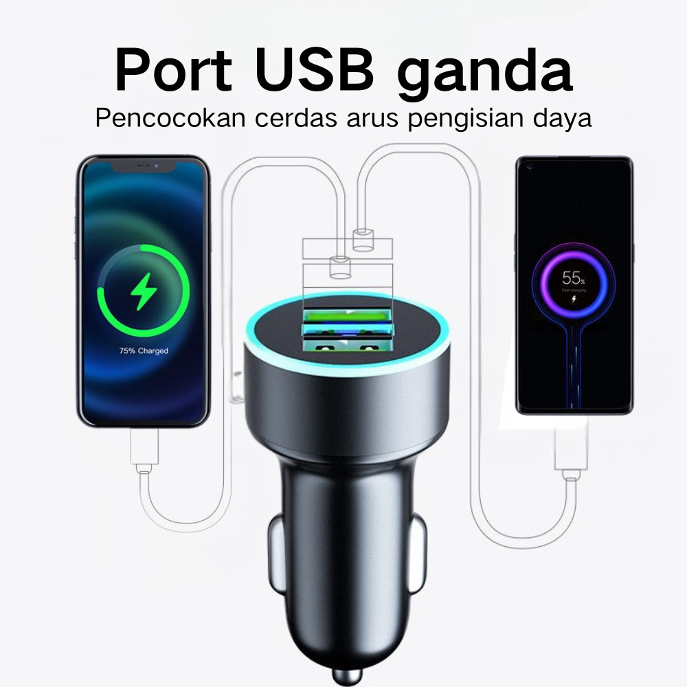 HOT DEALS Car Charger Mobil Quick Fast Charging 2 Ports USB Adapter Charger Mobil pengisian daya
