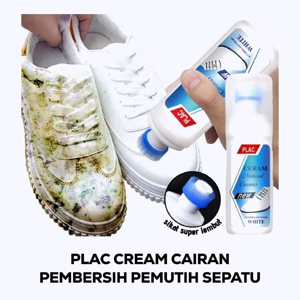 Plac Cream Cairan Pembersih Sepatu Putih Shoes Cleaner Polish Semir Ajaib