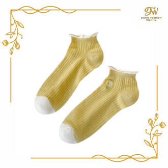 •DFW• Kaos Kaki Motif Garis Bunga Rose Mawar Fashion