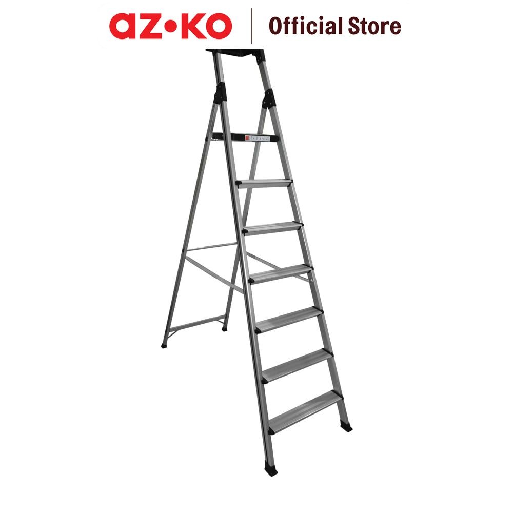 AZKO Krisbow Tangga Aluminium Dengan Handle 7 Step - Putih multifunction household ladder peralatan 