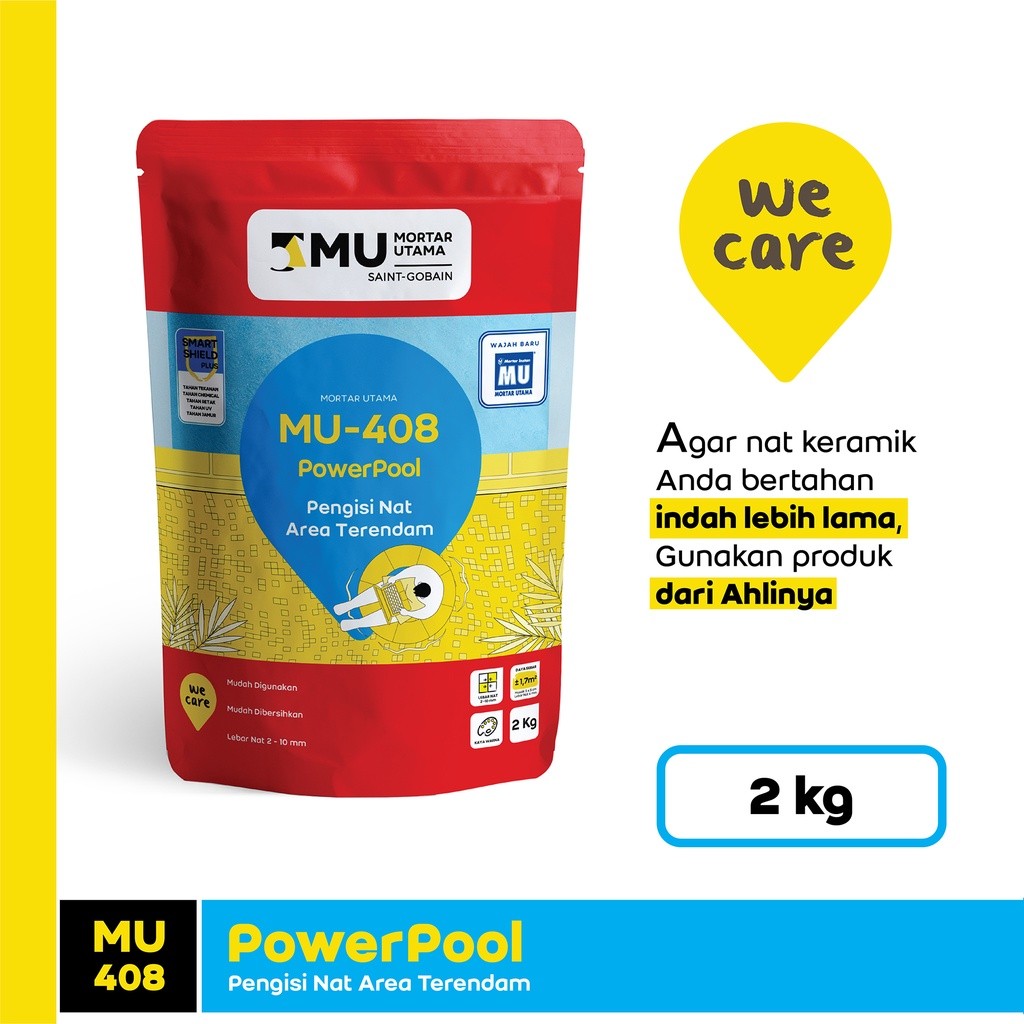 AL90P Mortar Utama MU-408 PowerPool Pengisi Nat Keramik 2Kg