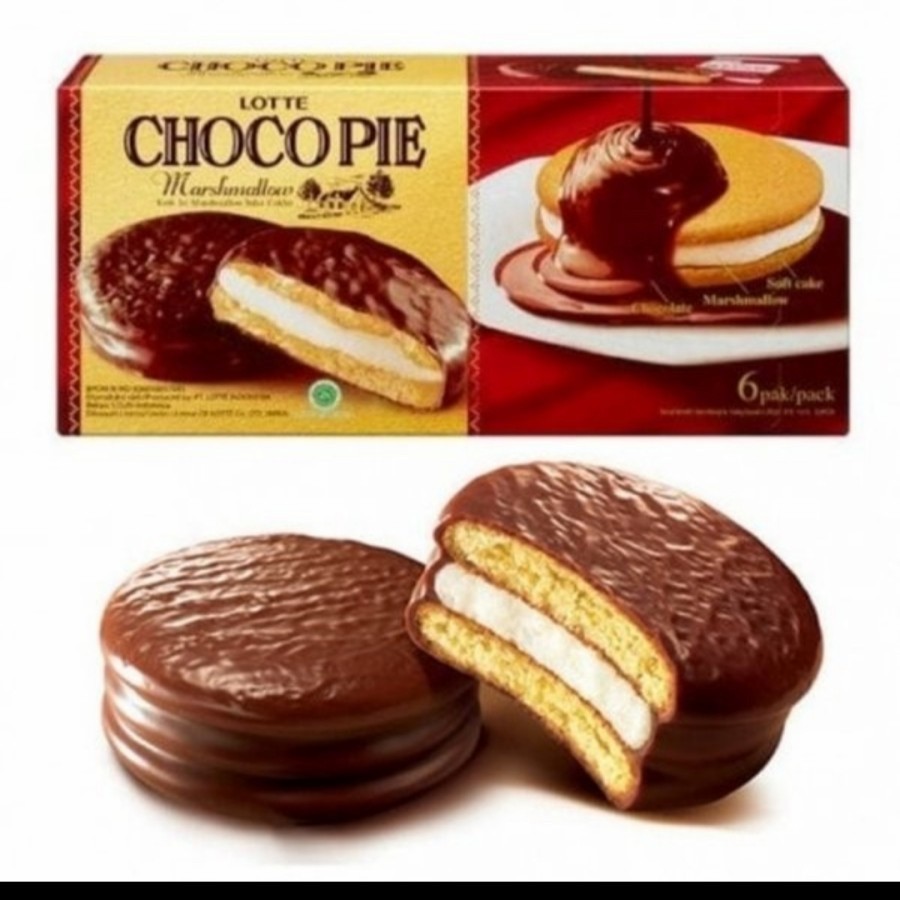 

Lotte Choco Pie Marshmallow 1 box isi 12 @ 28gram CHOCOPIE