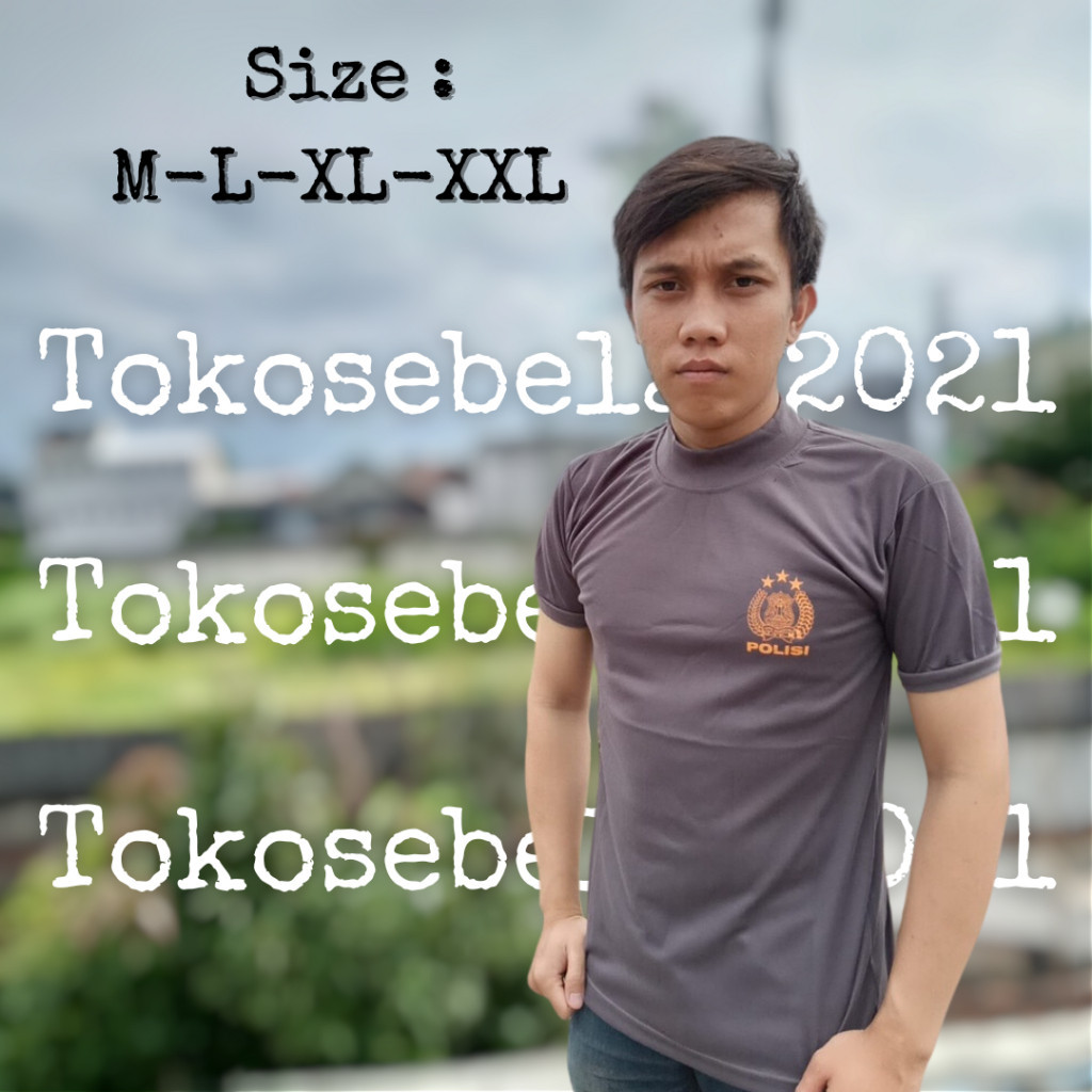 Kaos polisi pria dewasa warna coklat tangan pendek baju dalam polis polri
