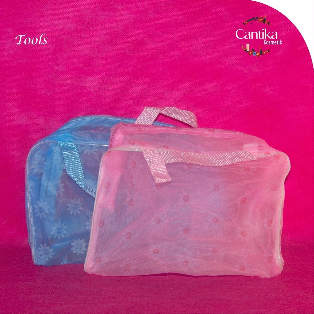 ♥ CANTIKA ♥ Tas dompet kosmetik pvc transparan makeup skincare anti air