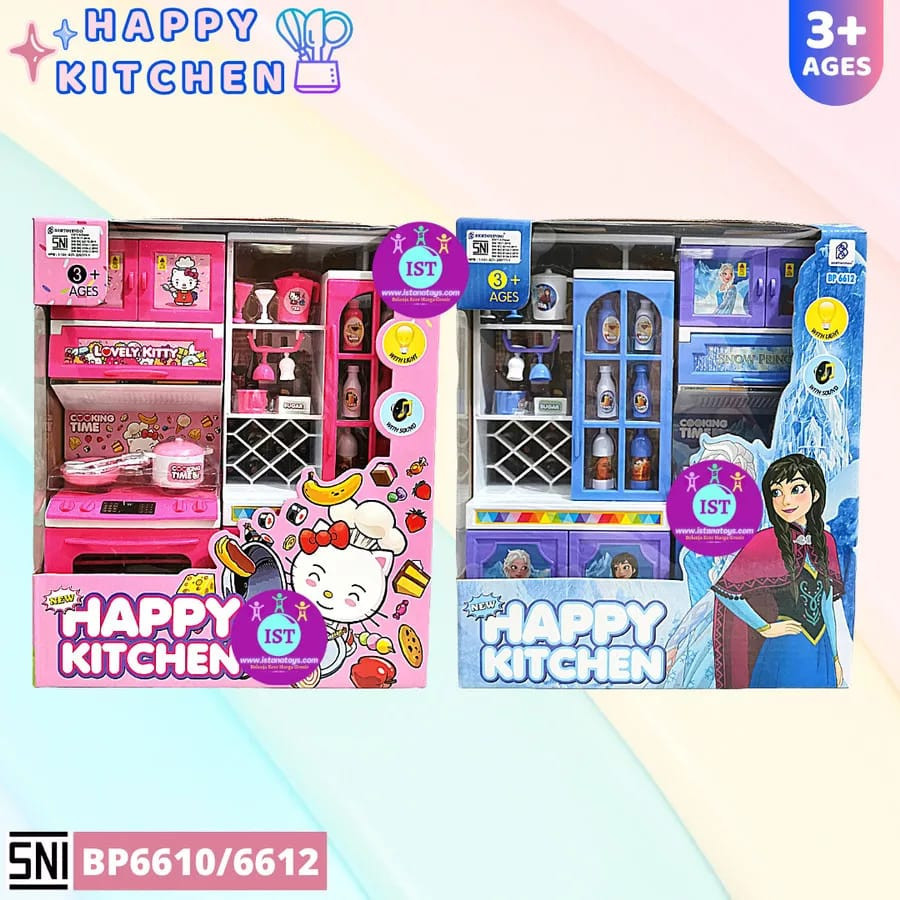 MAINAN ANAK PEREMPUAN MASAK MASAKAN DAPUR HAPPY KITCHEN LEMARI SET COOKING JUMBO MOTIF KARAKTER PAKA