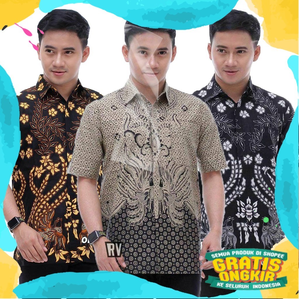 Hem Batik Pria Lengan Pendek - Baju Batik Pria - Hem Batik Pria Jumbo M L XL XXL 3XL 4XL 5XL/ 2024
