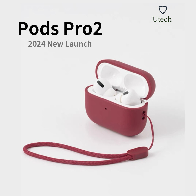 Utech Pods Pro 2 ANC 100% Earphone iPhone + Free Premium Silicone Softcase with Same color lanyard for airpods Pro 2 /AirPods Pro 1:1/AirPods Android/AirPods iPhone