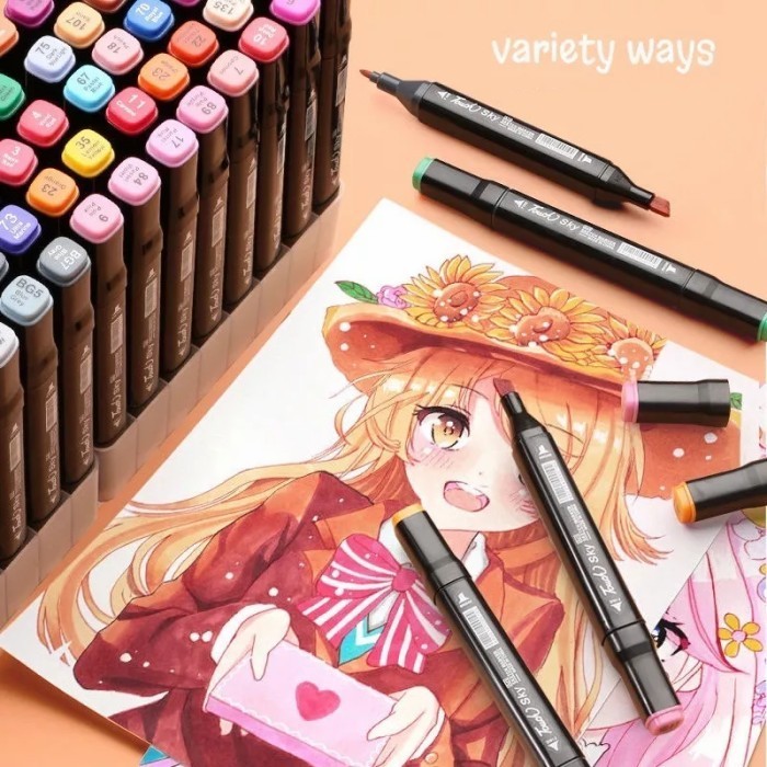 

PROMO!! -Spidol Warna Warni Art Marker Dua Sisi Sketsa Lukis Animation Gambar - 12 Warna