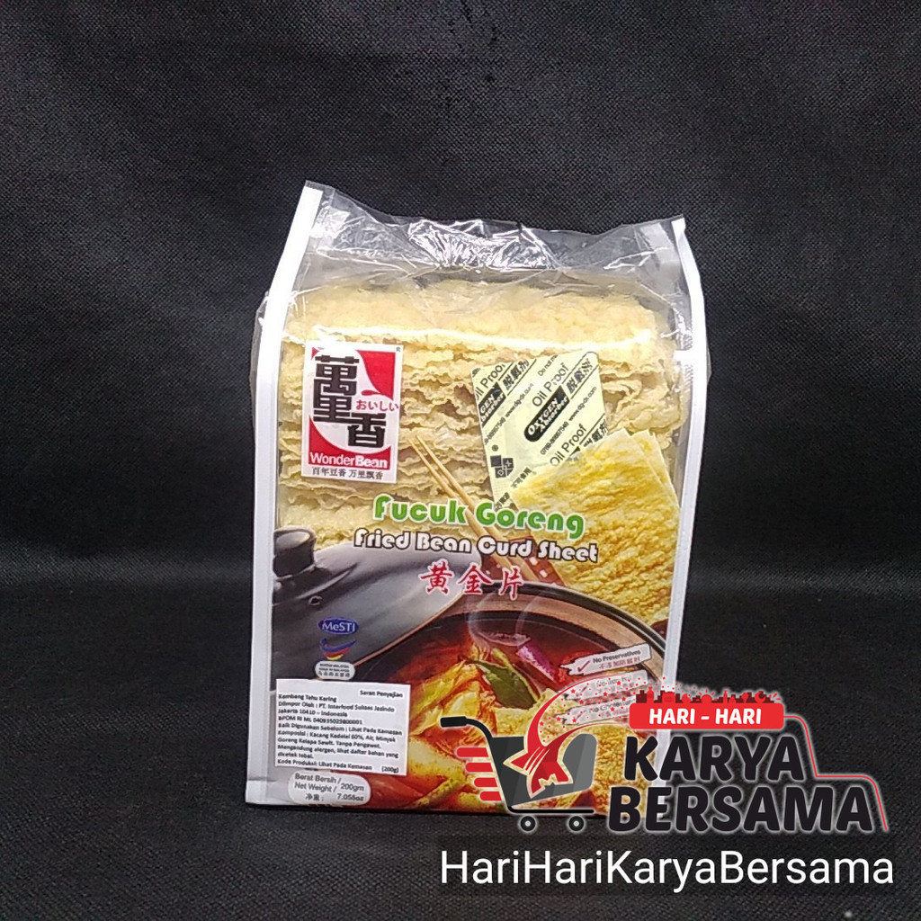 

KEMBANG TAHU KERING WONDERBEAN FUCUK GORENG FRIED BEAN CURD SHEET 200GR