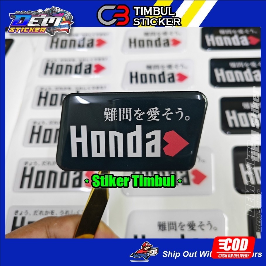 Stiker Timbul JDM Honda Honda Hati Japanese Emblem Stiker Timbul