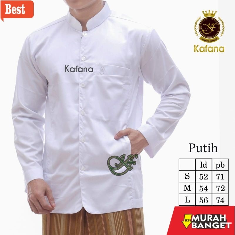Baju muslim lengan panjang- BAJU KOKO HAIBAH HABAIB TROMPAH SEMI JAS POLOS