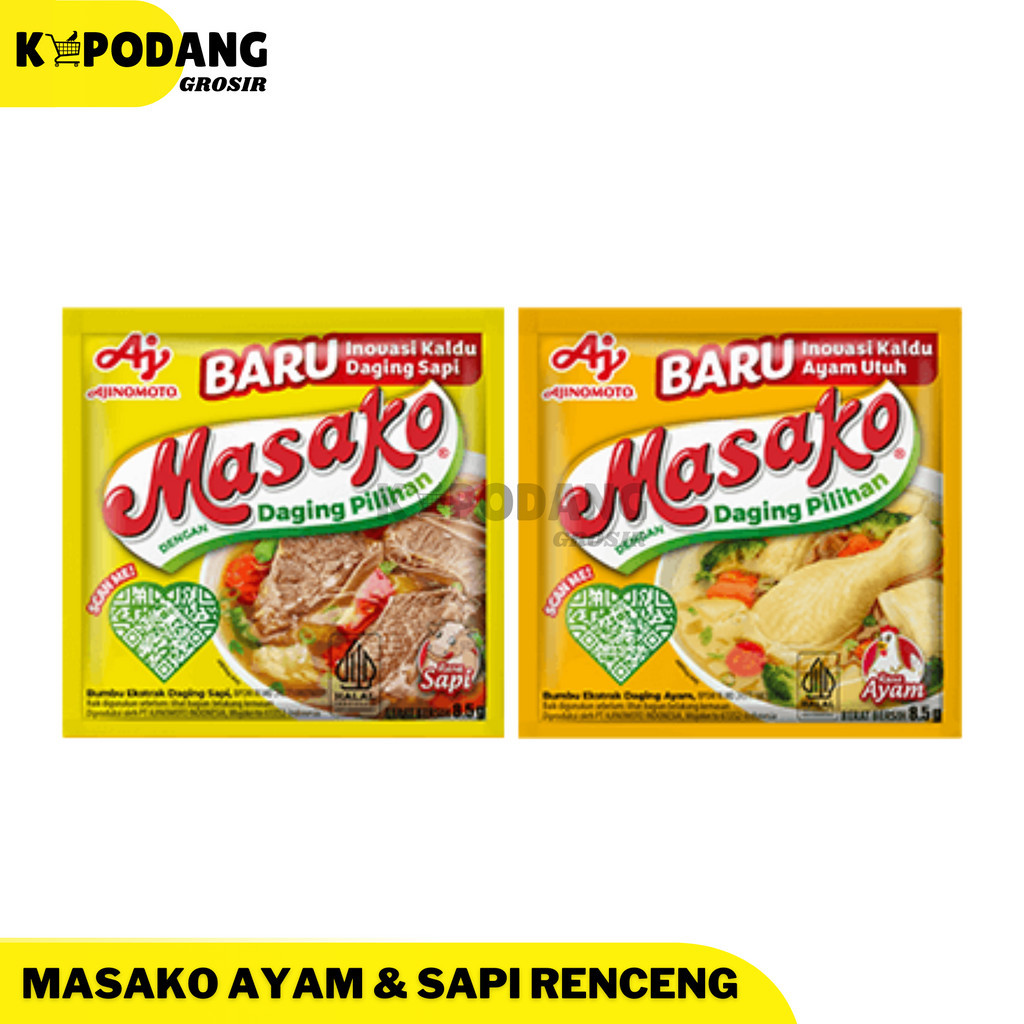 

Masako Bumbu Penyedap 9gr Ayam Sapi Sachet Renceng