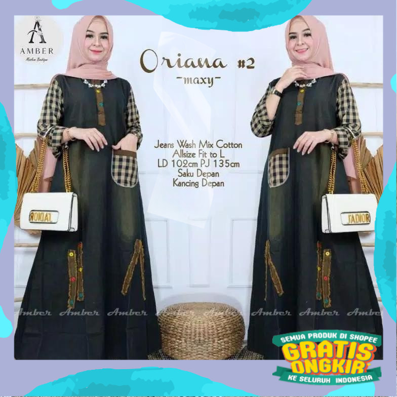 ORIANA MAXY JEANS / JEANS PREMIUM / GAMIS JEANS JUMBO/ GAMIS JEANS MURAH/pink fanta
