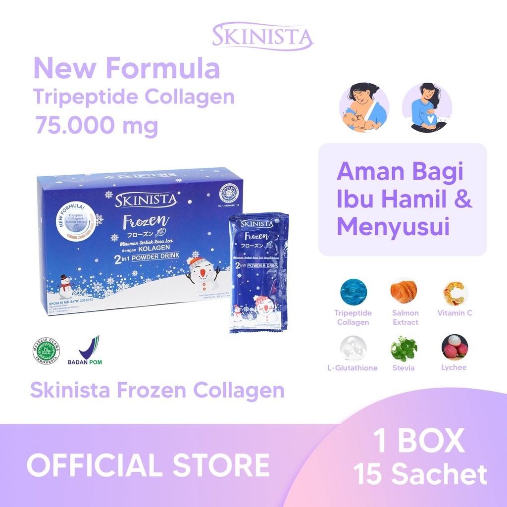 RBCOLLECTION SKINISTA FROZEN COLLAGEN POWDER DRINK 2IN1 MINUMAN COLLAGEN MENCERAHKAN JERAWAT BPOM