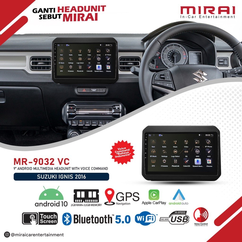 Head unit Android Ignis Mirai MR 9032VC 9032 VC 9 Inch 2/32Gb