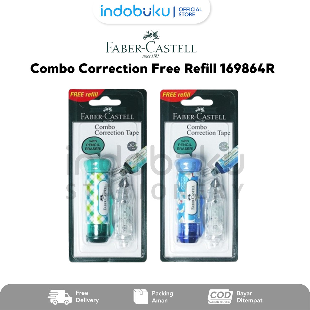 

Combo Correction Tape Tipe-X Faber-Castell 6m x 5mm Free Refill 169864R
