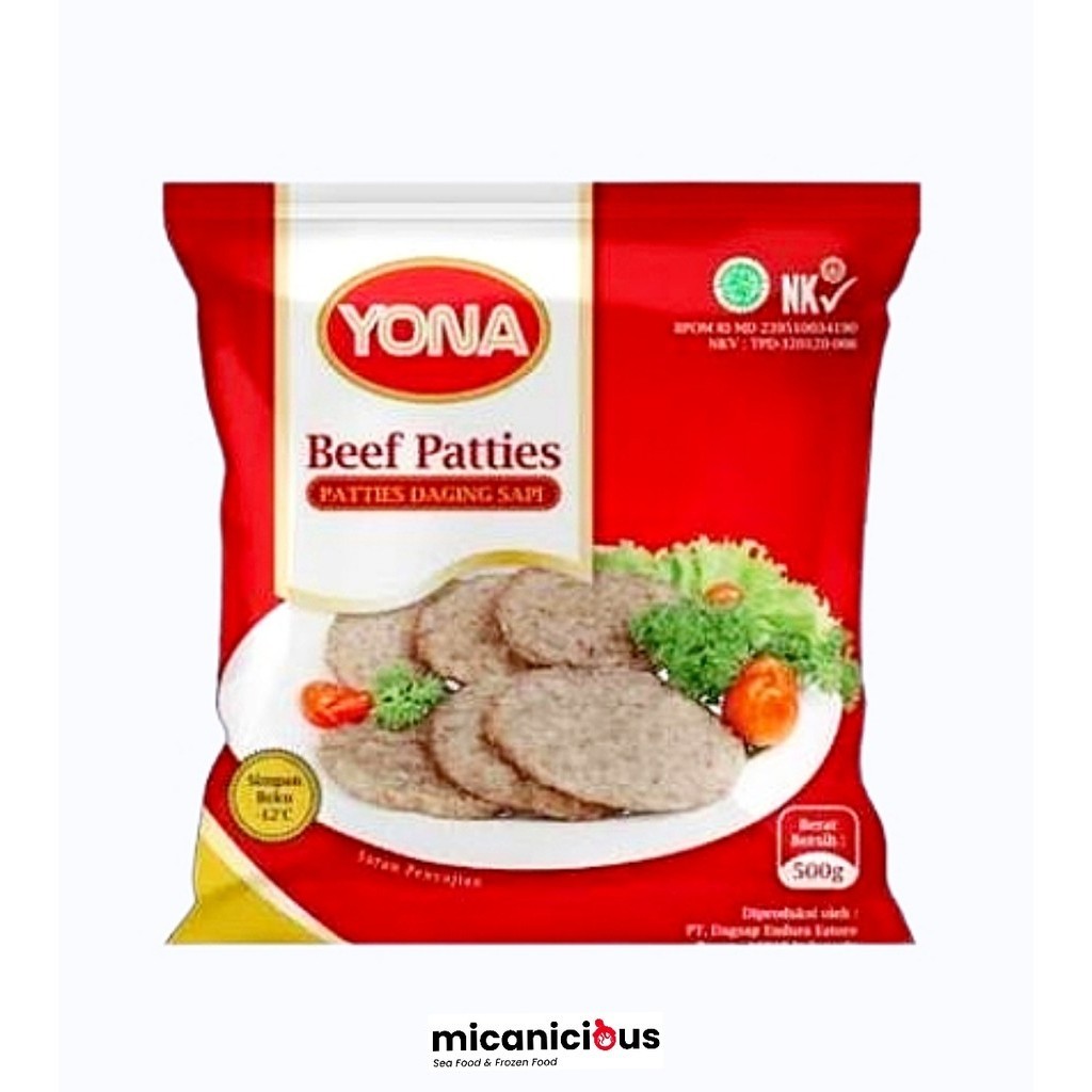 

YONA BEEF PATTIES DAGING SAPI / BEEF BURGER 500GR