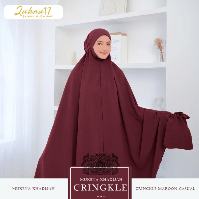 mukena  khadijah cringkle menutup dagu - chenywood