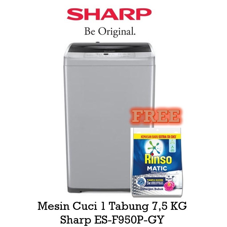 Mesin Cuci 1 Tabung Sharp ESF950 P GY - 7,5 Kg