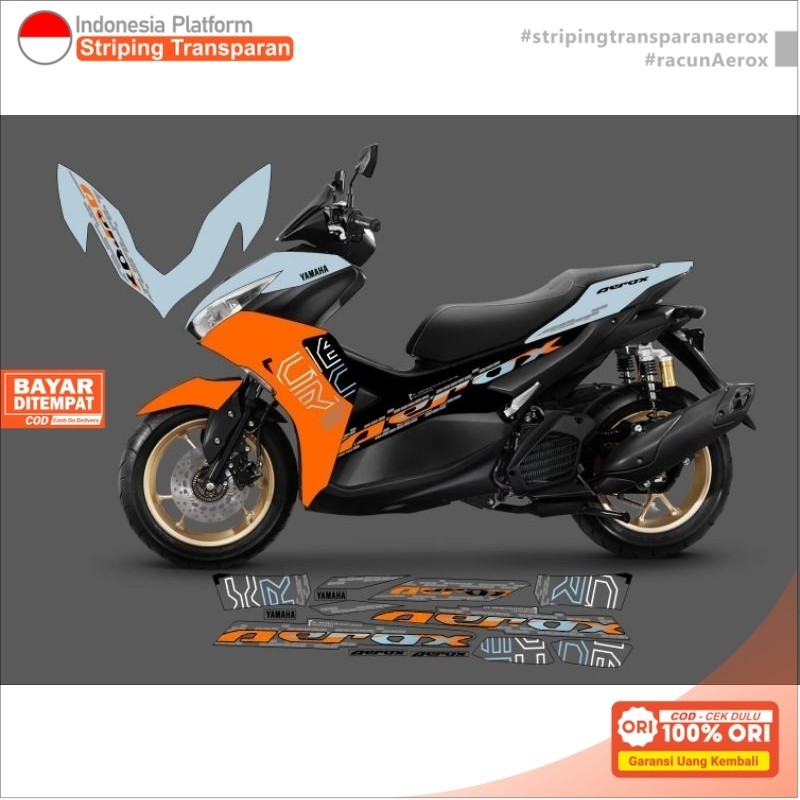 striping sticker aerox new 2024 motif original transparan custame PREMIUM